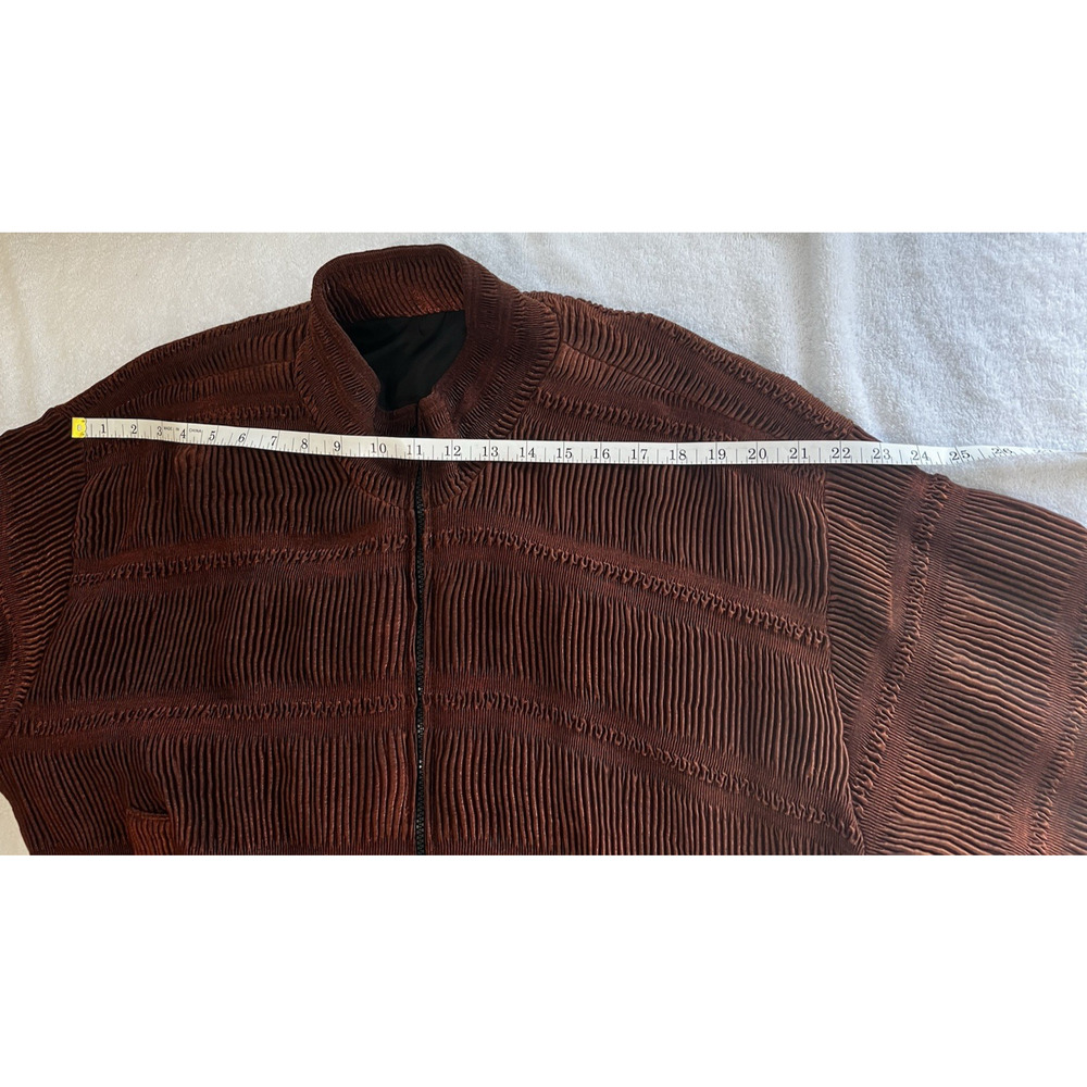 Vtg Copper color Avant garde Bomber textured Lightweight Unisex Jacket Sz 4=M/XL - Picture 8 of 10